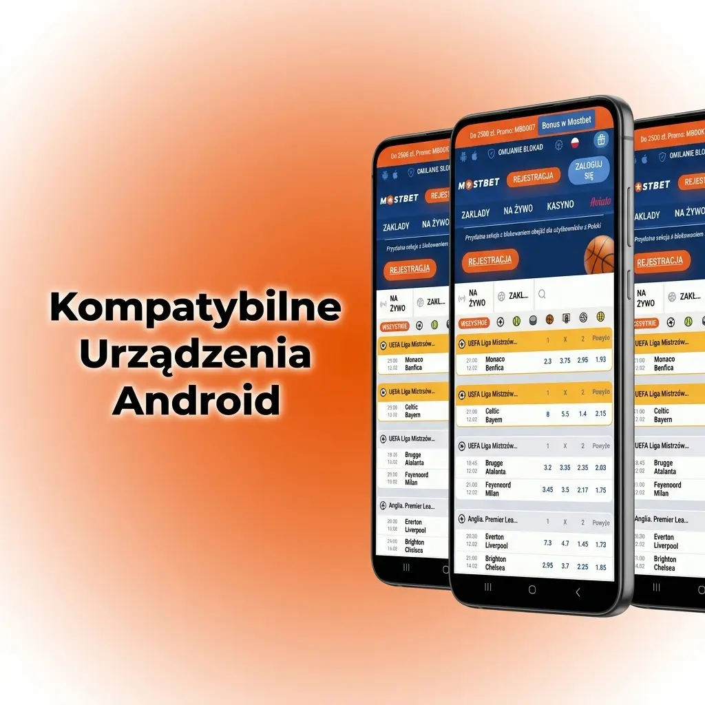 Kompatybilne urządzenia Android z aplikacją Mostbet